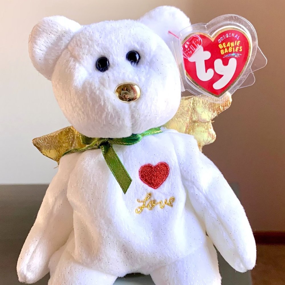 2004 47005 Gift Hallmark Exclusive Holiday Angel Teddy Bear Ty Beanie Baby MWMT